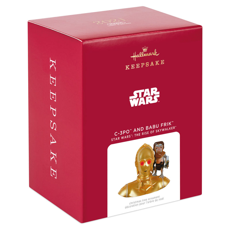 Hallmark | Star Wars: The Rise of Skywalker™ C-3PO™ and Babu Frik™ Ornament With Light and Sound