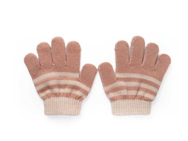 Hi-Hop | Toddler Girls Striped Gloves - Dusty Rose