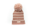 Hi-Hop | Girls Striped Rib Beanie - Dusty Rose