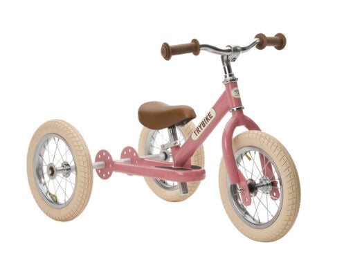 Pink Vintage Trybike, Cream Tyres and Chrome (3 wheel)