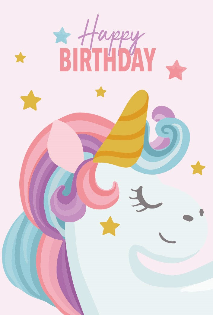 Happy Birthday card - Unicorn