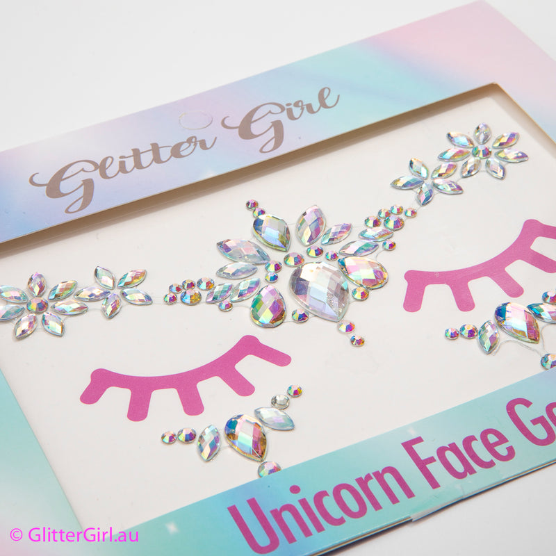 Glitter Girl Unicorn Face Gems - Asstd