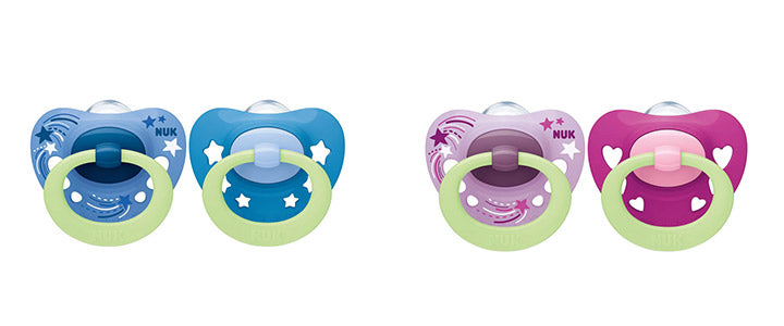 Nuk Signature Silicon Night Pacifiers - Assorted