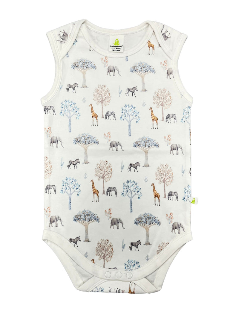 Imababywear | Baby's Sleeveless Bodysuit - Forest Friends