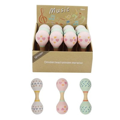 Double Ended Wooden Maraca Rattle