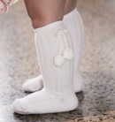 Knee High Pom Pom White | Classical Child
