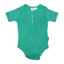 Korango | Baby Boys Cotton/Modal Henley Summer Bodysuit - Green