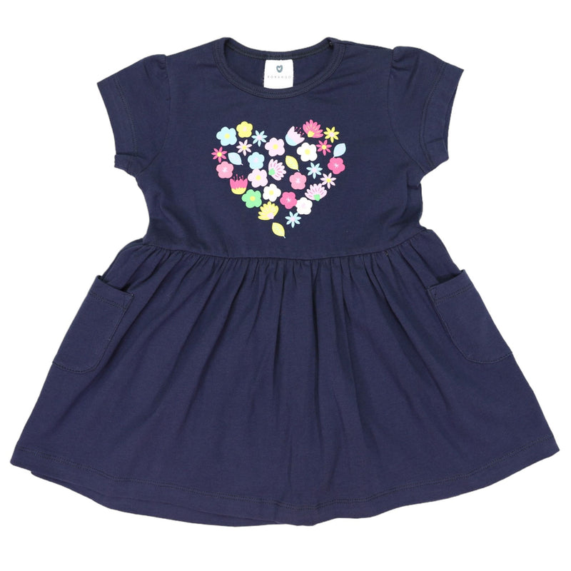 Korango | Flower Heart Dress Navy