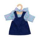 DOLLS CLOTHES  BLUE PINAFORE 35CM DOLLS CLOTHES