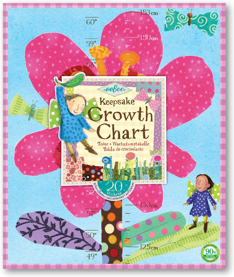 Eeboo | Hot pink Flower Keepsake Growth Chart