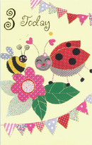 AGE 3 FEMALE  BIRTHDAY CARD