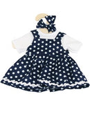HOPSCOTCH DOLL CLOTHES - NAVY & WHITE DRESS