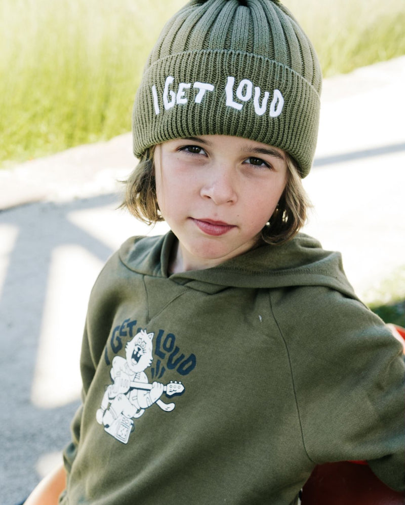 BOB | Khaki Green I Get Loud Fleece Hood RRP $79.99  SPECIAL $47.99