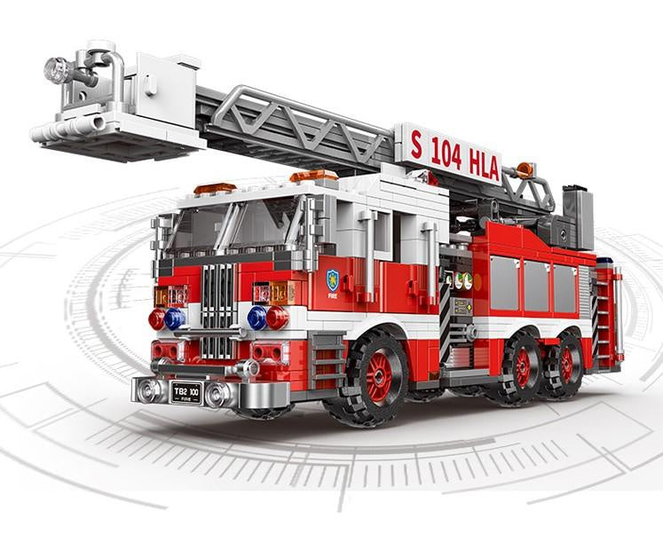 Aerial  Ladder Fire Truck - Brick Building