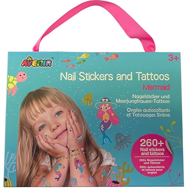 Avenir Nail Stickers And Tattoos Mermaid Blue