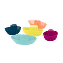 Boon | FLEET STACKING BOATS 5 PCE SET - NAVY / YELLOW