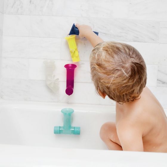 Boon | PIPES BATH TOY - NAVY/YELLOW