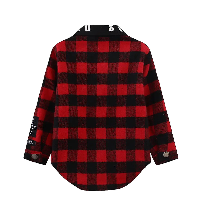 Cracked Soda | Baby Boy's Red Check Detailed Shirt RRP $54.99