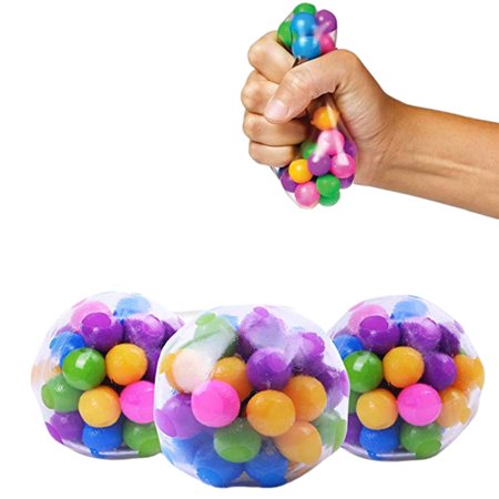 DNA Colorful Beads Squishy Rainbow Stress Ball Fidget Toy