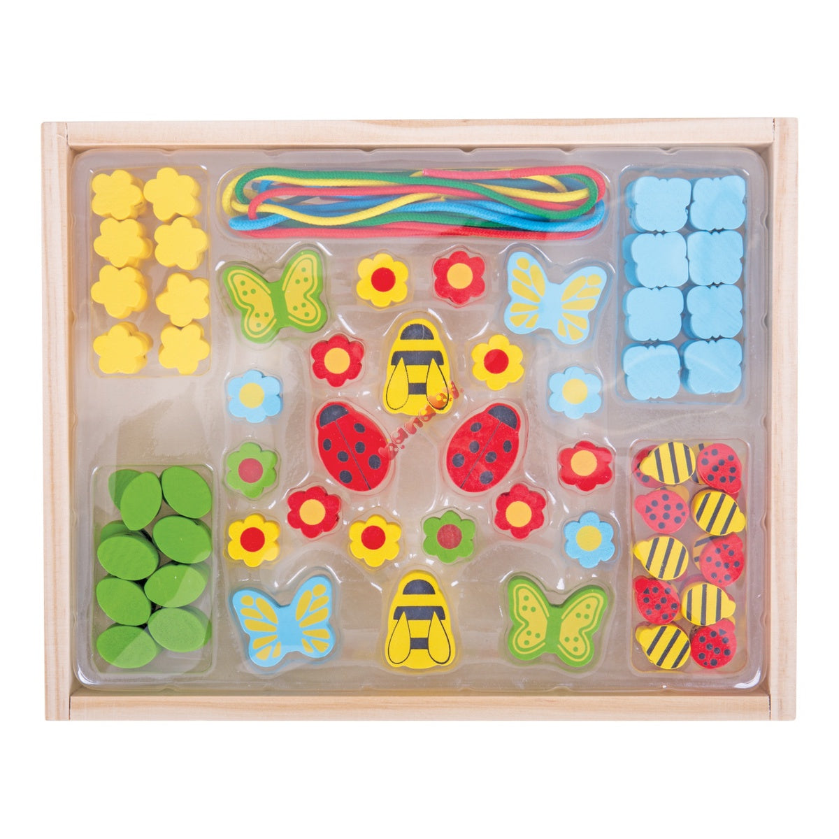 BigJigs | Wooden Bead Box Set - Garden RRP $42.99 SPECIAL $34.99