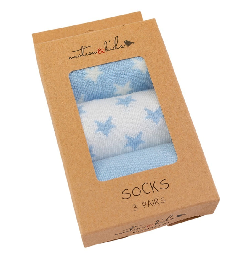 Emotion & Kids Assorted Blue Socks 3pk