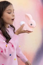 Stellar | Blush Pink Bunny Night Light with Pom Pom Tail