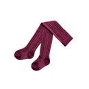 Burrow & Be | Footed Textured Tights - Maroon or Dusky Violet