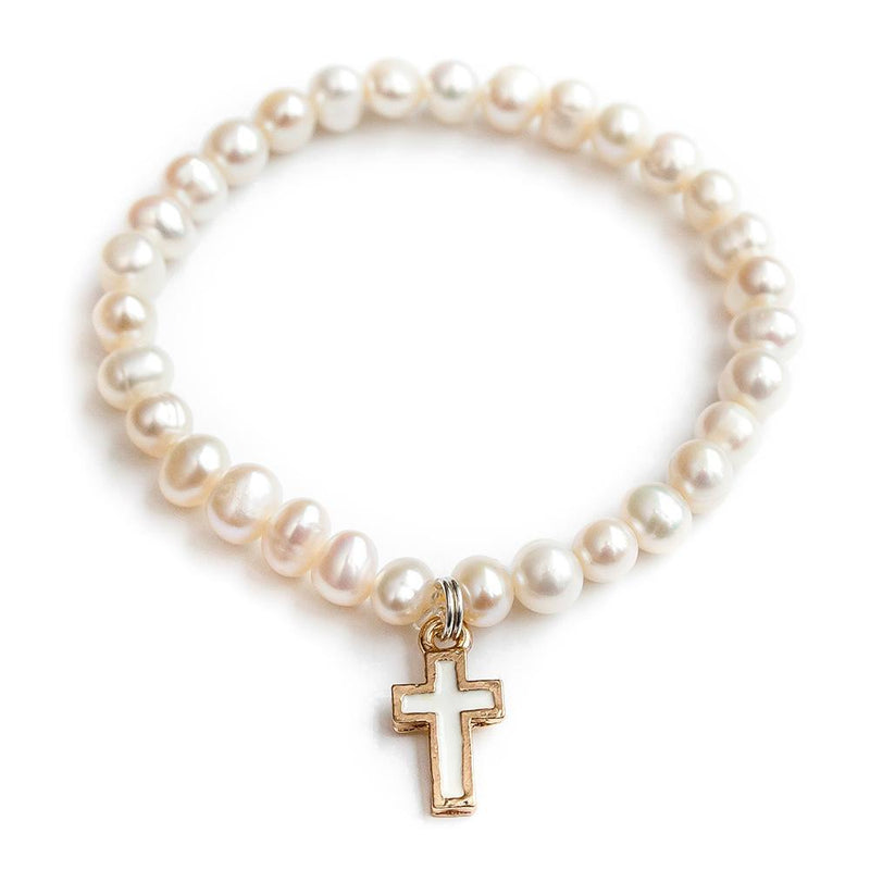 Lauren Hinkley | Fresh Water Pearl Cross Bracelet