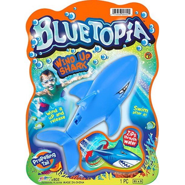 Bluetopia Wind Up Swimming Shark Bath Tub Fun