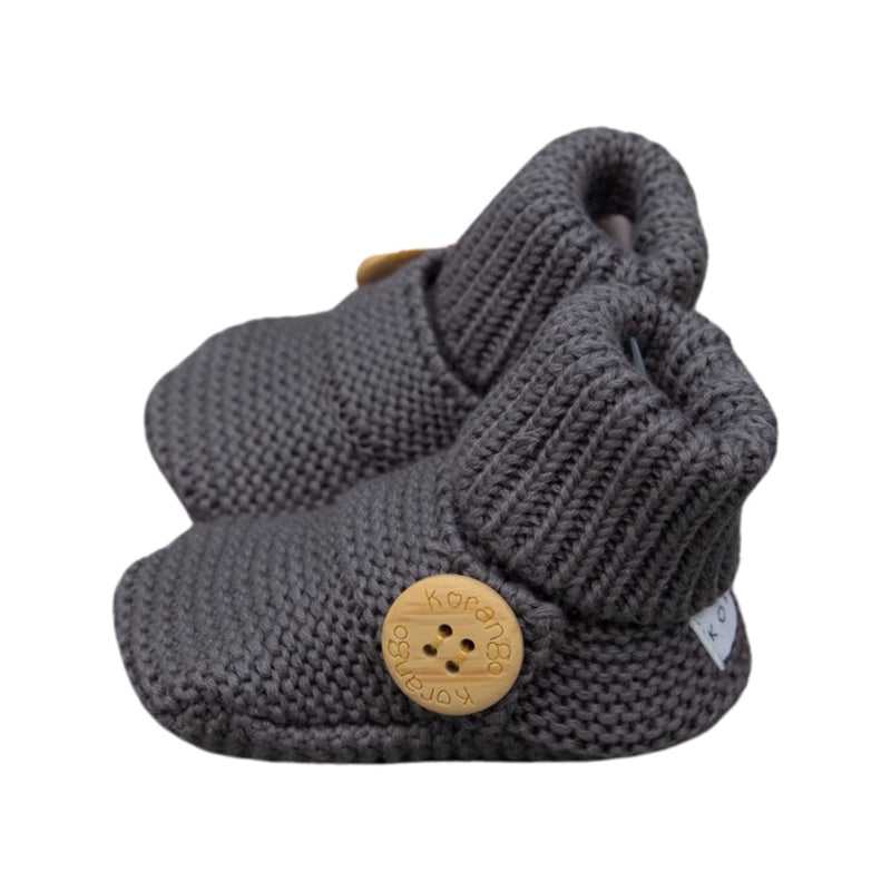 Korango | Knitted Booties - Charcoal