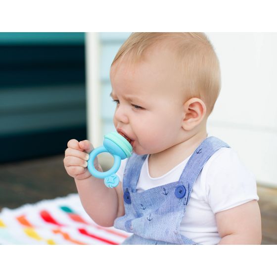 Silicone Fresh Food Feeder & Tether - Aqua & Mint