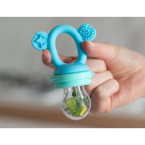 Silicone Fresh Food Feeder & Tether - Aqua & Mint