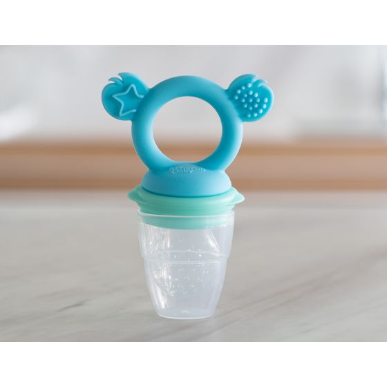 Silicone Fresh Food Feeder & Tether - Aqua & Mint