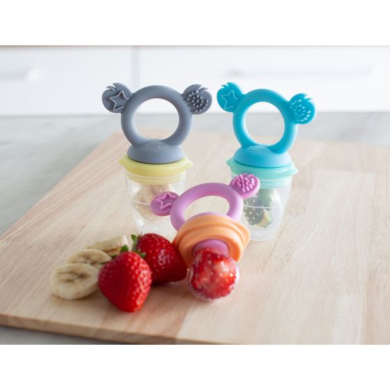 Silicone Fresh Food Feeder & Tether - Aqua & Mint