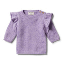 W & F | Knitted Ruffle Jumper Pastel Lilac Fleck RRP $69.99