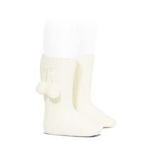 Classical Child | Knee High Pom-Pom Socks - cream