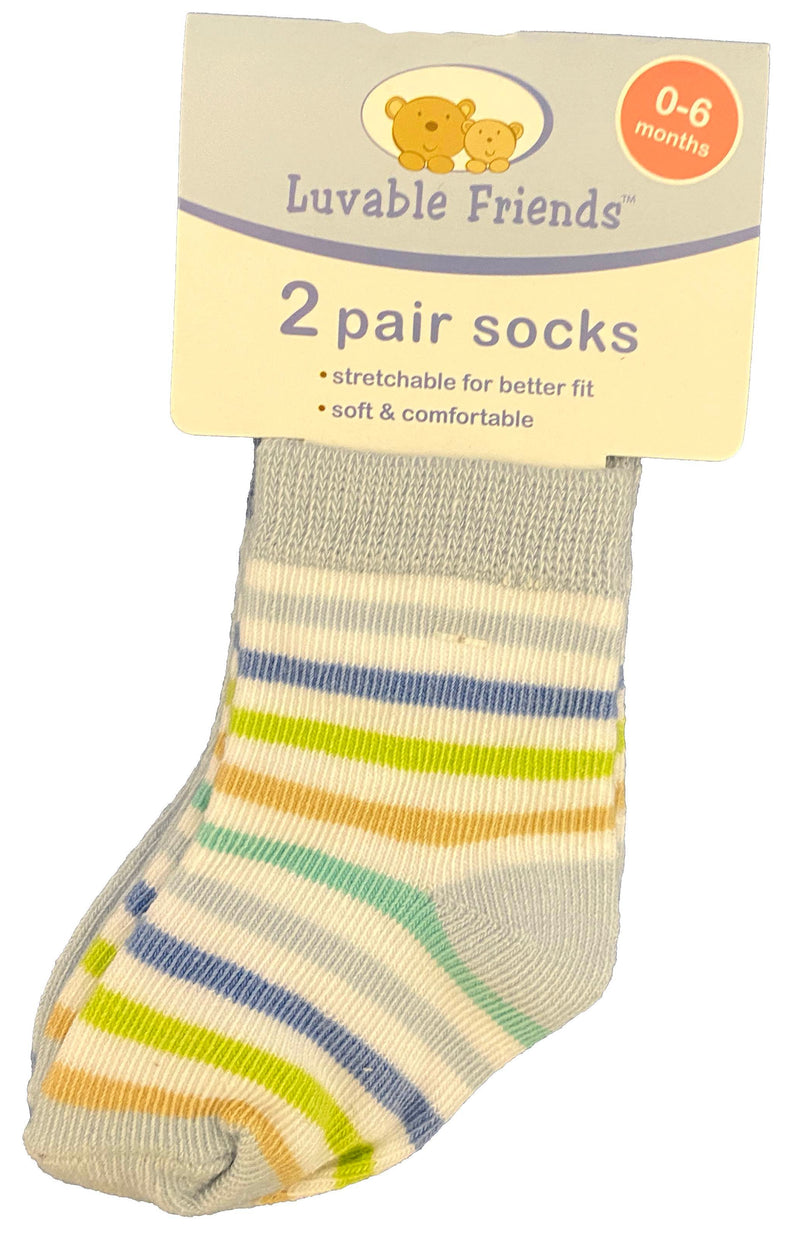 Novelty Stripe/Dot Socks 2pk | luvable Friends