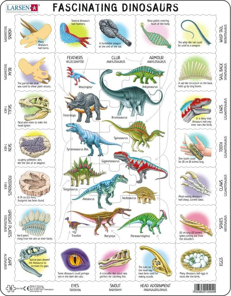 Larsen Fascinating Dinosaurs Frame Puzzle