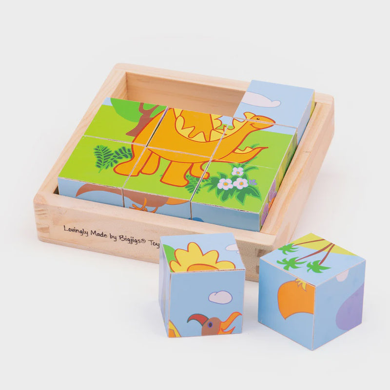 BigJigs | Wooden Dino Cube Puzzle