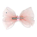 Pink Poppy | Organza Bow Hairclip with Star & Moon Sequins