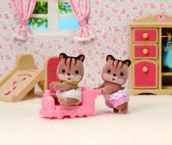 Sylvanian Families Walnut Squirrel Twins with Ride-on