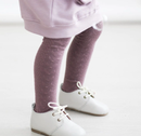 Burrow & Be | Footed Textured Tights - Maroon or Dusky Violet
