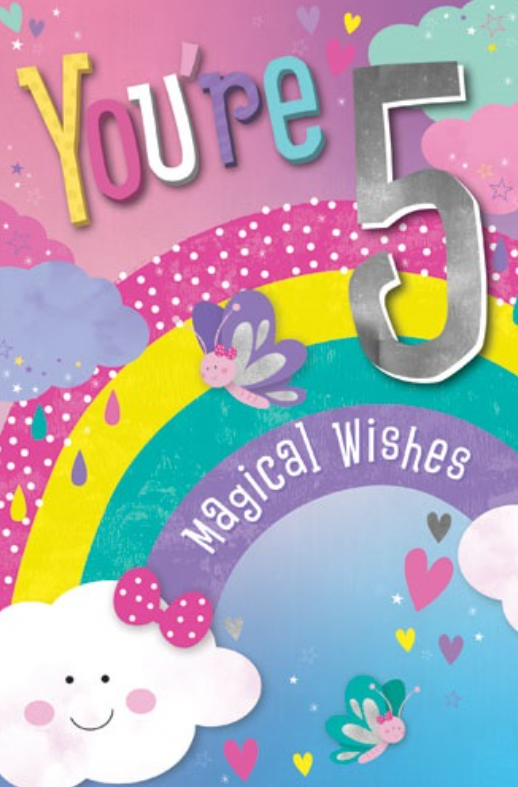 You're 5 Magical Wishes Birthday Card