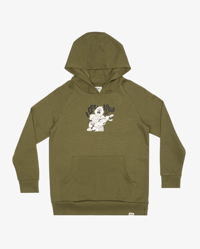 BOB | Khaki Green I Get Loud Fleece Hood RRP $79.99  SPECIAL $47.99