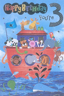 Happy Birthday You're 3 Birthday boy card