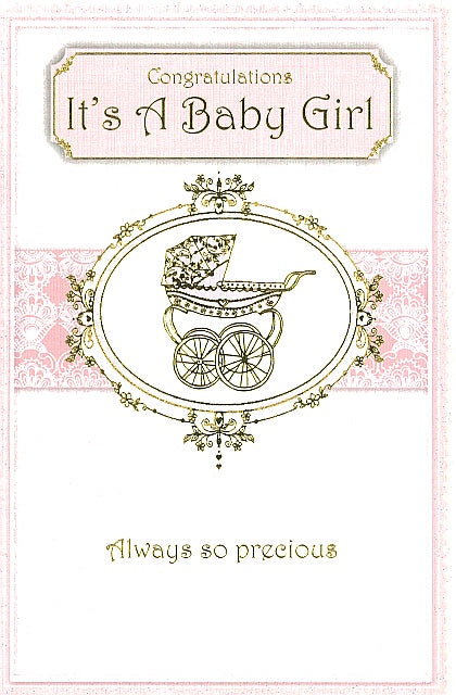 Congratulations It's A Baby Girl Card