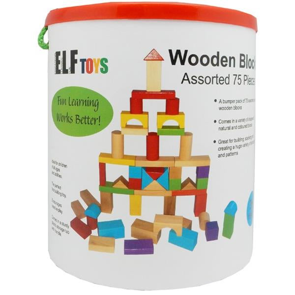 Elf  | Wooden Blocks 75pcs asstd RRP $64.99