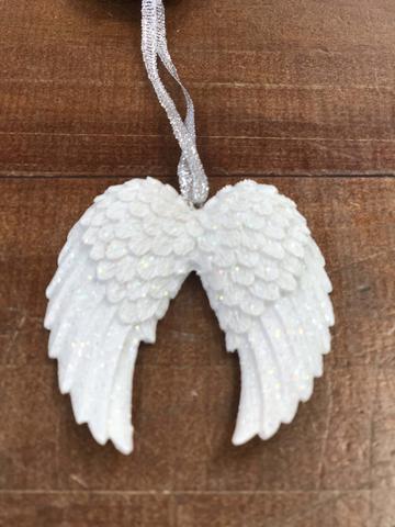 Double Angel Wing Glitter Hanging Decoration