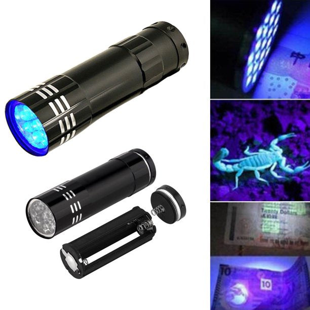 Super Bright Mini Aluminum LED 9 LED Flashlight Torch Light