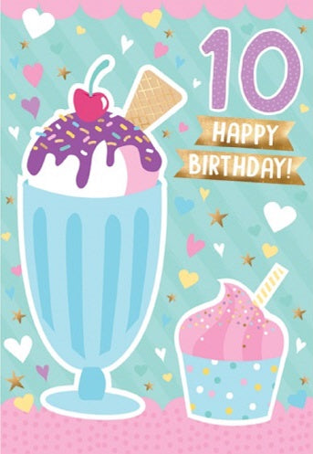 DELUXE | 10 HAPPY BIRTHDAY - FEMALE (Ice-Cream Sundae)